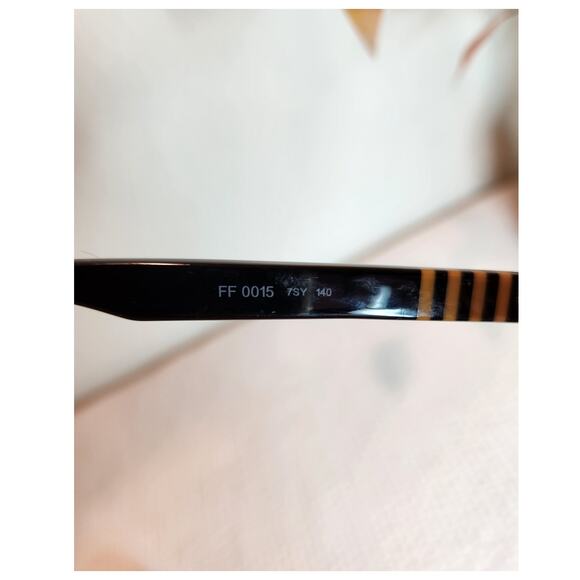 Fendi FF 0015 Black Gold Striped‎ Eyeglasses Frames 140 Made in Italy - Picture 5 of 6